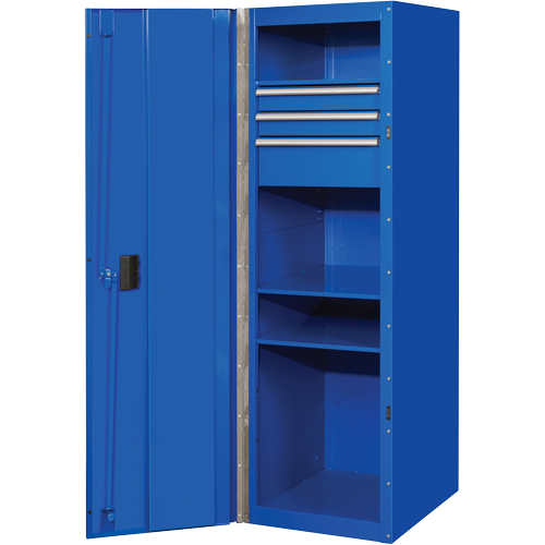 RX Series Side Cabinet, 3 Drawers, 19" W x 25" D x 61" H, Blue Auto-Cam