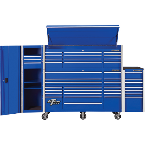RX Series Side Cabinet, 3 Drawers, 19" W x 25" D x 61" H, Blue Auto-Cam
