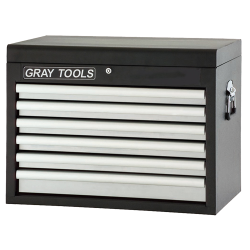 Top Chest - 6 Drawers, 26" W, 6 Drawers, Black Auto-Cam