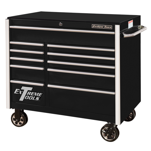 Armoire roulante pour outils s&eacute;rie RX, 11 tiroirs, 41-1/2" la x 25-1/2" p x 40-1/2" h, Noir Auto-Cam