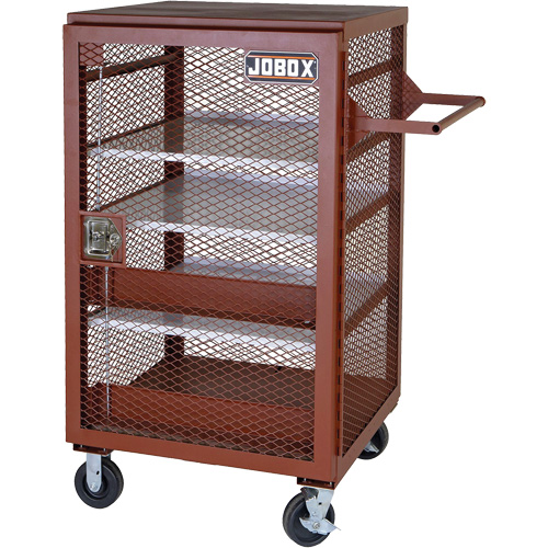 Armoire mobile en treillis, Acier, 22 pi³, Rouge Auto-Cam