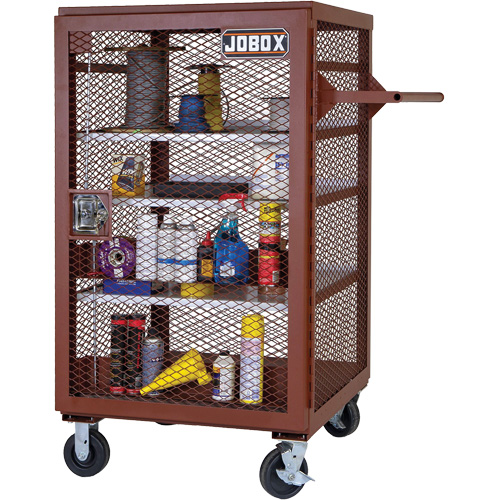 Armoire mobile en treillis, Acier, 22 pi³, Rouge Auto-Cam
