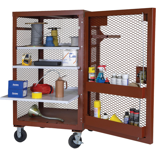 Armoire mobile en treillis, Acier, 22 pi³, Rouge Auto-Cam