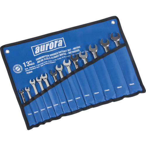 Fixed Head Wrench Set, Combination, 13 Pieces, Metric Auto-Cam