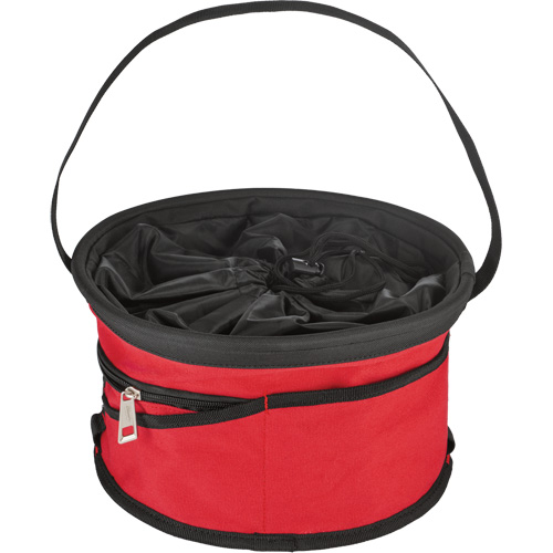 Sac range-tout style parachute, 11-4/5" lo x 11-4/5" la x 11" h, Nylon, Noir/Rouge Auto-Cam
