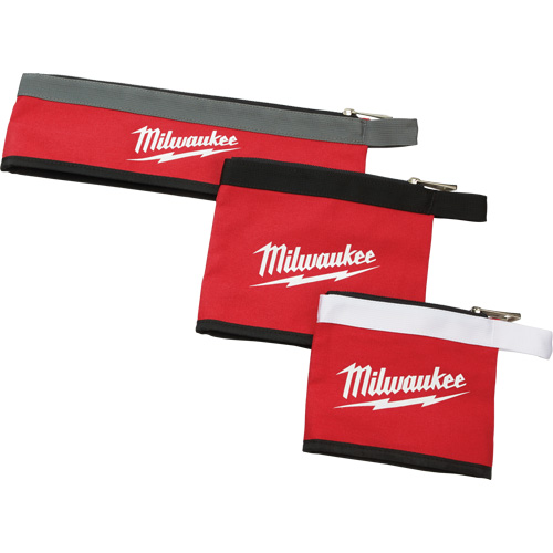 Multi-Size Zipper Pouches - Set of 3, Canvas, 3 Pockets, Black/Red Auto-Cam