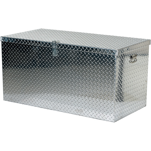 Aluminum Treadplate Portable Tool Box, 25-1/16" D x 49-1/4" W x 24" H, Silver Auto-Cam