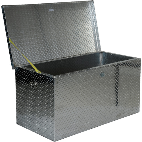 Aluminum Treadplate Portable Tool Box, 25-1/16" D x 49-1/4" W x 24" H, Silver Auto-Cam