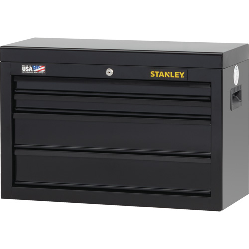 100 Series Tool Chest, 26" W, 4 Drawers, Black Auto-Cam