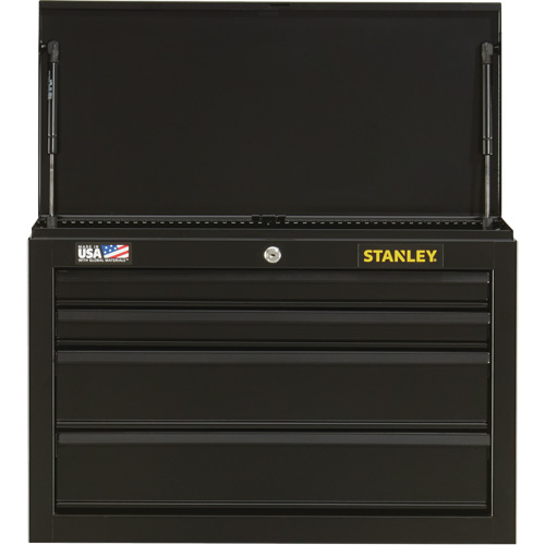 100 Series Tool Chest, 26" W, 4 Drawers, Black Auto-Cam