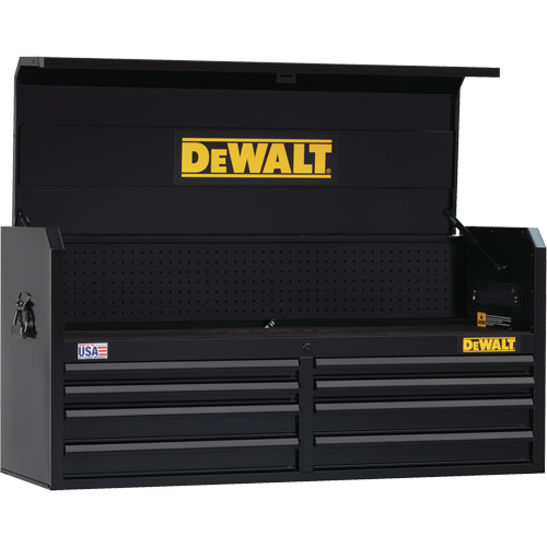 Tool Chest, 51-1/2" W, 8 Drawers, Black Auto-Cam