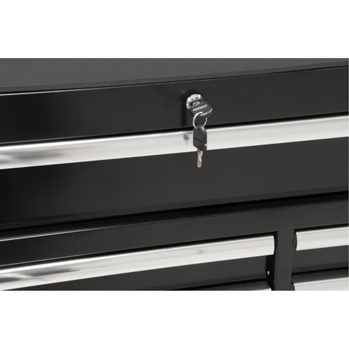 Chariot &agrave; outils industriel, 11 tiroirs, 41" la x 18-3/4" p x 39-1/3" h, Noir Auto-Cam