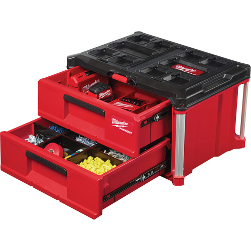 Boîte &agrave; outils avec 2 tiroirs Packout, 16-1/3" x 14-1/3" x 22-1/5", Rouge Auto-Cam