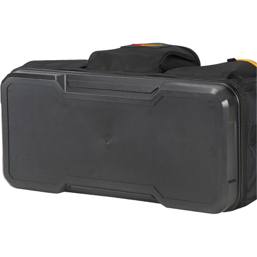 Molded Base Big-Mouth Tote Tool Bag, Ballistic Polyester, 23 Pockets, Black/Blue Auto-Cam