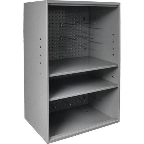 Abrasive Storage Cabinet with Pegboard, Steel, 19-7/8" x 14-1/4" x 32-3/4", Grey Auto-Cam