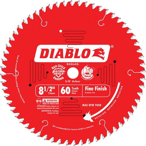 Contractor Saw Blades - Fine Finishing Saw Blades, 8-1/2", 60 Teeth, Wood Use Auto-Cam