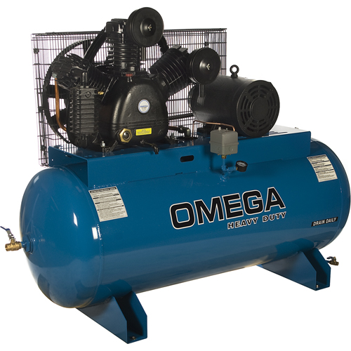 Industrial Series Air Compressors - Horizontal Compressors - Two Stage, 100 Gal. (120 US Gal) Auto-Cam