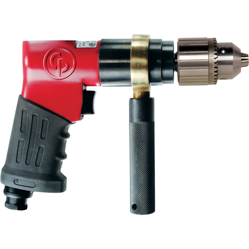 Reversible Drill, 15 CFM, 1/4" NPTF, 3/8" Chuck Auto-Cam