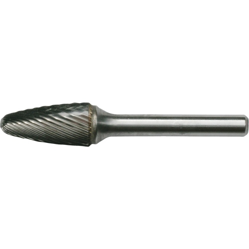Solid Carbide Burrs - Tree Shape with Ball Nose, SF-15, 3/4" Dia., 1-1/2" Depth of Cut Auto-Cam