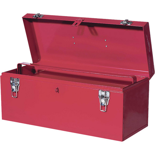 TB21 Steel Hand Tool Box, 8-3/4" D x 20" W x 9-3/8" H, Red Auto-Cam