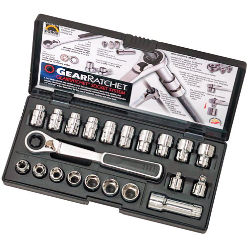 Gear Ratchet Vortex Pass-Through Socket System, 21 Pcs Auto-Cam