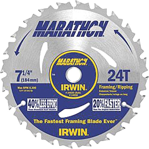Lames de scie pour entrepreneur - Lames de scie Marathon, 7-1/4", 24 dents Auto-Cam