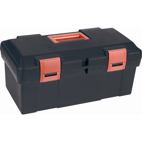 Heavy-Duty Tool Box, 17-1/2" W x 9-1/2" D x 8" H, Black Auto-Cam