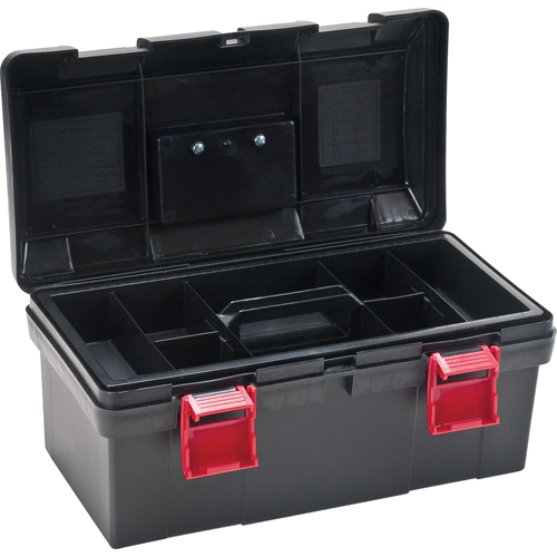 Heavy-Duty Tool Box, 17-1/2" W x 9-1/2" D x 8" H, Black Auto-Cam
