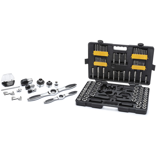 SAE/Metric Ratcheting Tap & Die Set, 114 Pieces Auto-Cam
