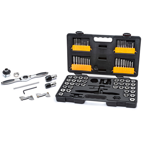 SAE/Metric Ratcheting Tap & Die Set, 77 Pieces Auto-Cam