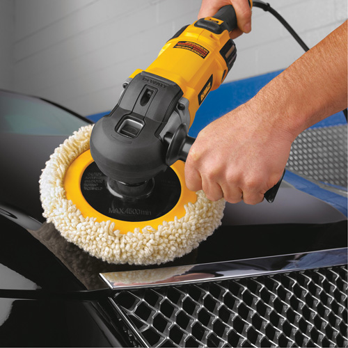 Variable Speed Polisher with Soft Start, 9"/7" Pad, 120 V, 12 A, 0-3500 RPM Auto-Cam