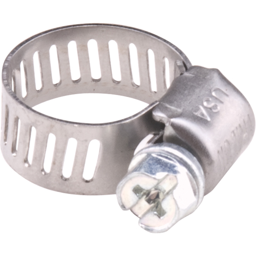 Hose Clamps - Stainless Steel Band & Zinc Plated Screw, Min Dia. 1/5", Max Dia. 5/8" Auto-Cam