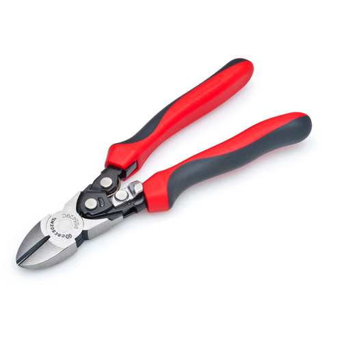 Pro Series Dual Material Diagonal Compound Action Cutting Pliers, 8" L Auto-Cam