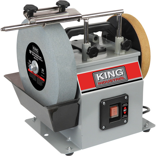Wet/Dry Sharpener, 10" Wheel Diameter, 1/4 HP, 115 RPM Auto-Cam