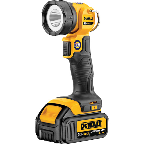 Max Work Light, LED, 110 Lumens, 11 Hrs. Run Time, Rechargeable Battery, Plastic Auto-Cam