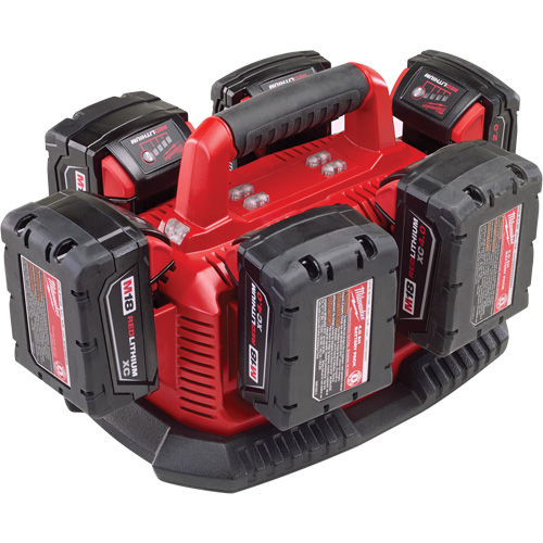 Chargeur de type s&eacute;quentiel pour six piles M18, 18 V, Lithium-ion Auto-Cam