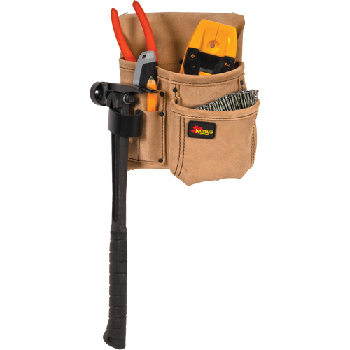 Half Carpenter Apron, Multiple Tool Holder, Leather, 4 Pockets Auto-Cam