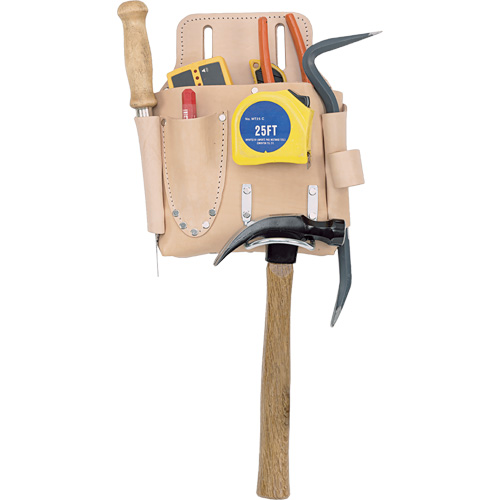 Drywall Tool Pouch, Tool Holder, Leather, 7 Pockets Auto-Cam