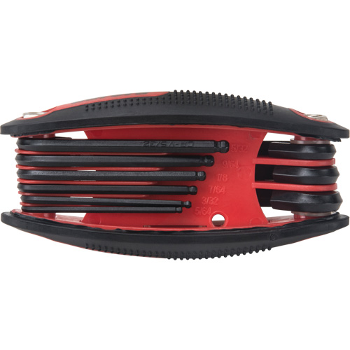 Ball End Fold-Up Hex Key Set, 9 Pcs., Imperial Auto-Cam