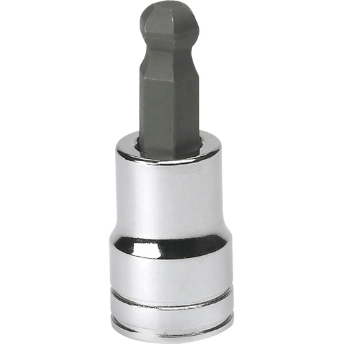 SAE Bit Socket, Hex Ball, 3/8" x 1.968" L, 3/8" Drive Auto-Cam