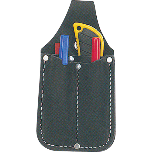 Utility Pouch, Knife Holder, Leather, 3 Pockets Auto-Cam