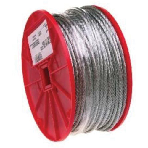Wire Cable, 500' (152.4 m) x 1/16", 96 lbs. (0.048 tons), Galvanized Auto-Cam