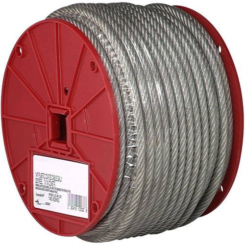 Wire Cable, 200' (60.96 m) x 1/4", 1400 lbs. (0.7 tons), Vinyl Coated Auto-Cam
