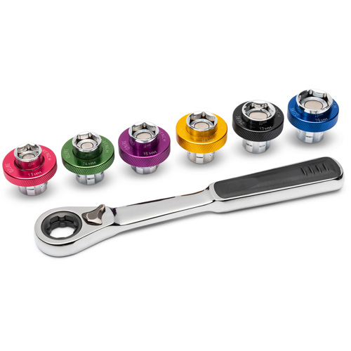 Jeu de douilles m&eacute;triques magn&eacute;tiques &agrave; 6 pans pour bouchon de vidange d'huile, 7 Morceaux, Prise de 3/8" Auto-Cam