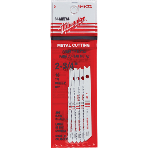 Jigsaw Blades, Bi-Metal, U-Shank, 2-3/4" L, 18 TPI Auto-Cam