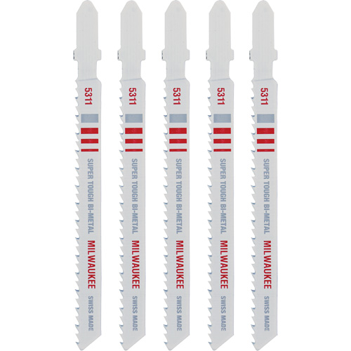 Jigsaw Blade, Bi-Metal, T-Shank, 4" L, 10 TPI Auto-Cam