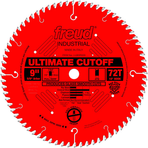 Lames de scie industrielle TCS - finition et coupe en travers, 9", 72 dents, Pour Bois Auto-Cam