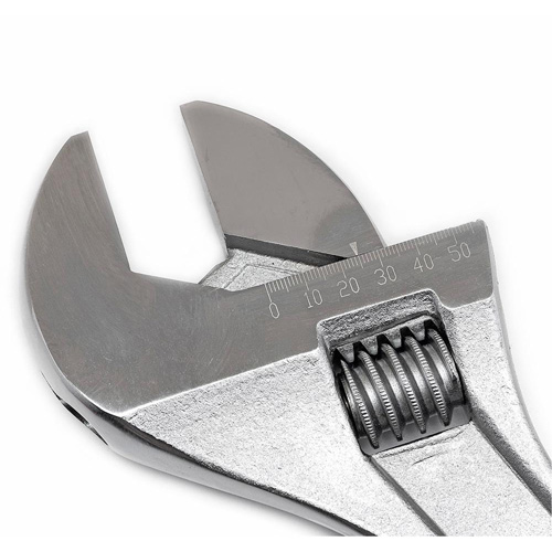 Adjustable Tapered Handle Wrench - Carded, 18" L, 2-1/16"/53 mm Max Width, Chrome/Polished Auto-Cam