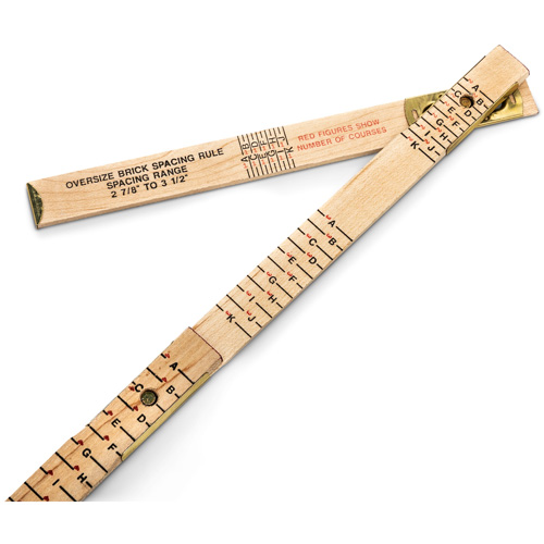 Red End&reg; Oversized Brick Mason Rule, 6' L, Wood, 1/16" Graduations Auto-Cam