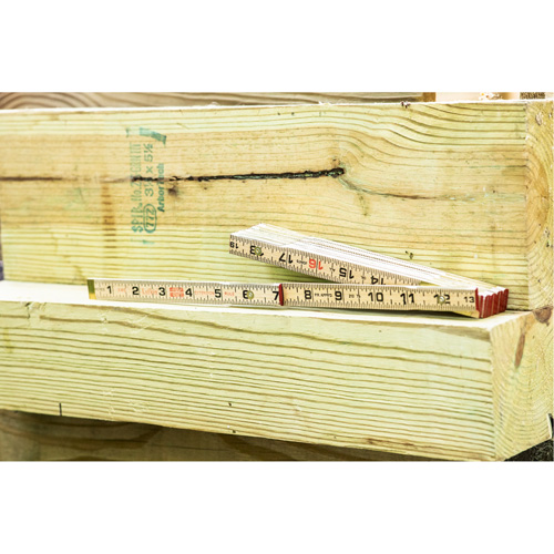 Folding Rule, 6' L, Wood, 1/16" Graduations Auto-Cam